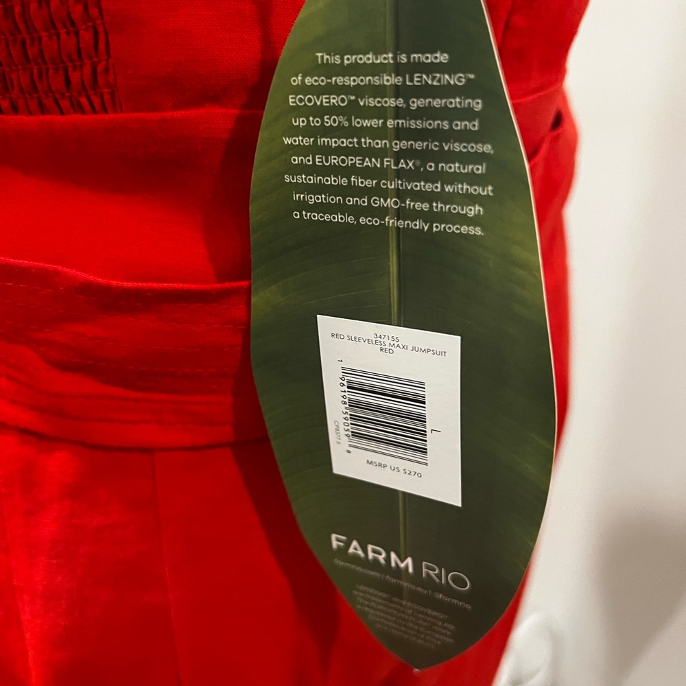NWT Farm Rio Red Sleeveless Jumpsuit - Picture 6 of 6